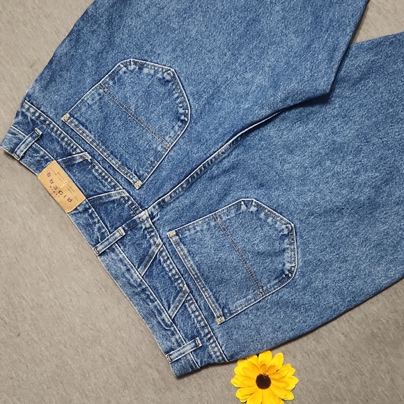 Vintage Denim - RARE!! Vintage Lee Riders High Rise Relaxed Baggy Taper Leg Blue Denim Mom Jeans